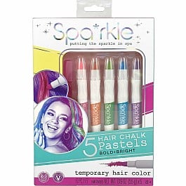 Sparkle 5 Hair Chalk Pastels -Bold+Bright