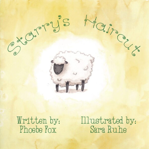 Book cover with sheep, 'Starry's Haircut'