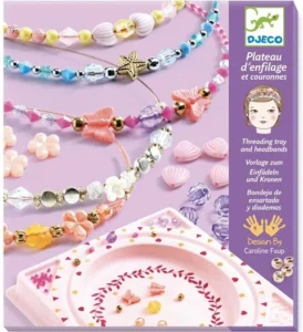 Colorful bead threading kit for making crowns.