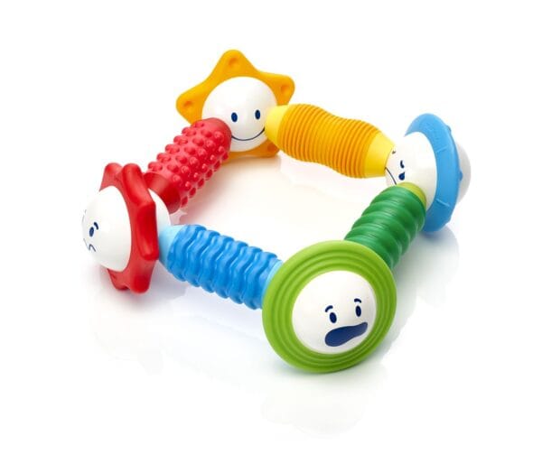 Colorful baby toy ring with smiling faces