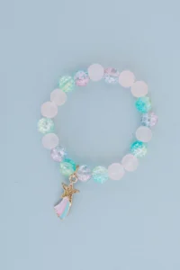 Colorful bead bracelet with a star charm.