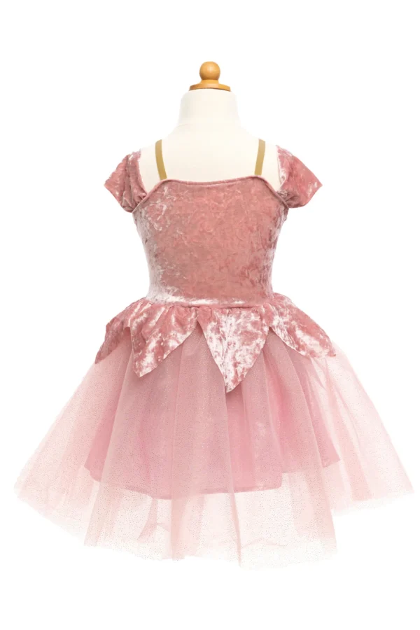 Pink velvet ballerina dress for children