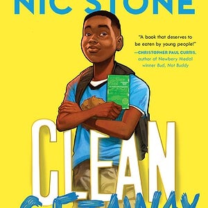 Clean Getaway book cover with boy and RV.