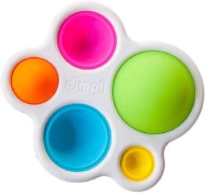 Colorful silicone sensory toy with dimpl logo