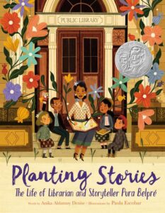 Illustrated book cover of 'Planting Stories'