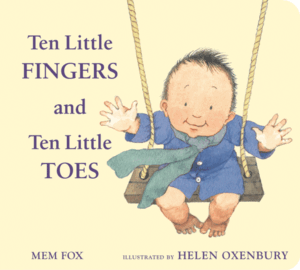 Book cover: Baby on swing, 'Ten Little Fingers'