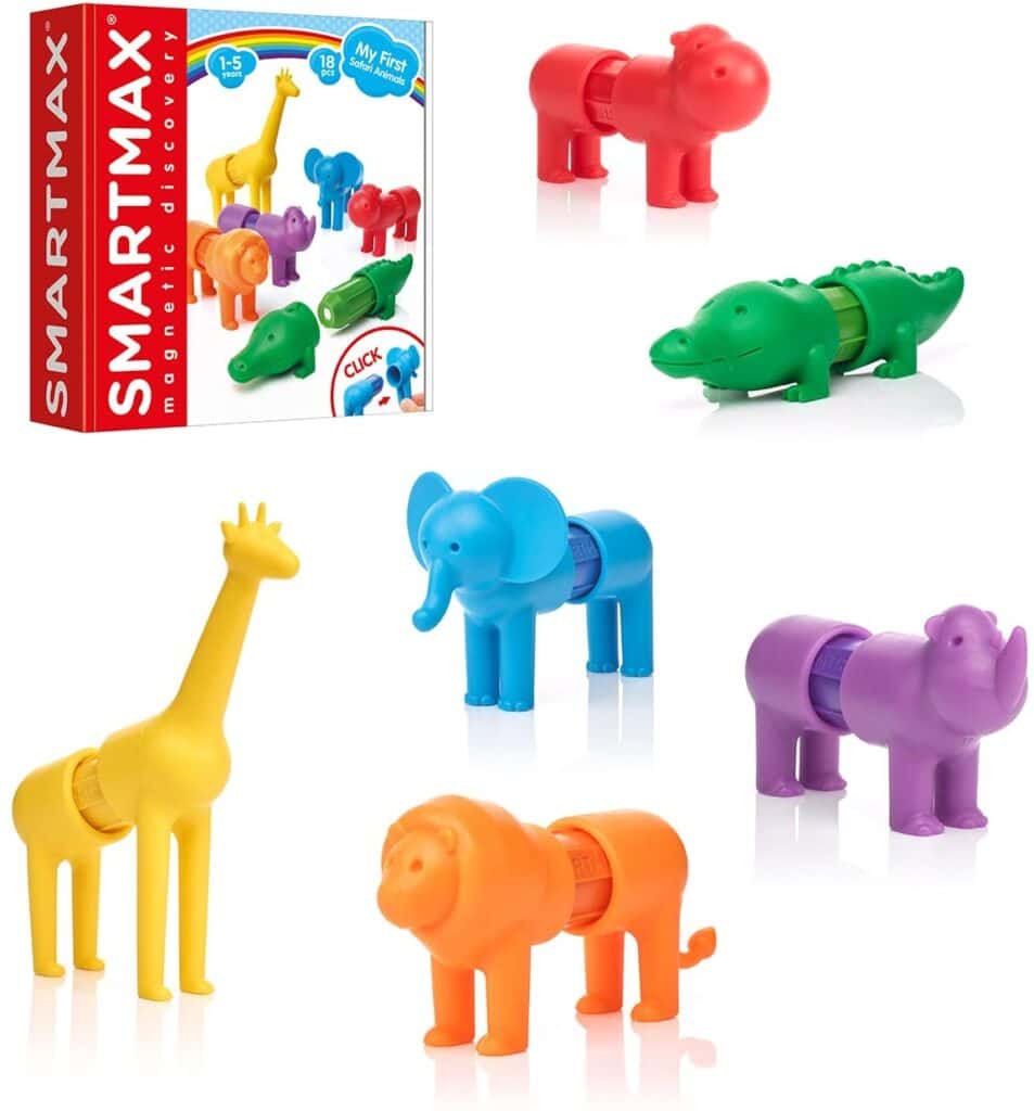 Colorful magnetic animal toy set for young children.