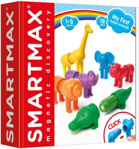Colorful magnetic safari animal toy set for toddlers.