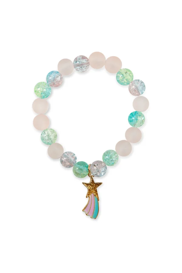 Colorful beaded bracelet with star charm.