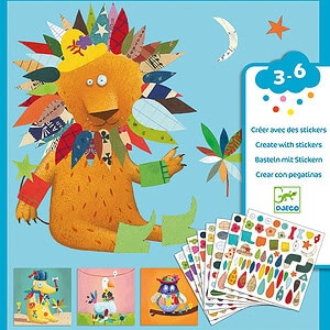 Colorful sticker art kit for kids ages 3-6.