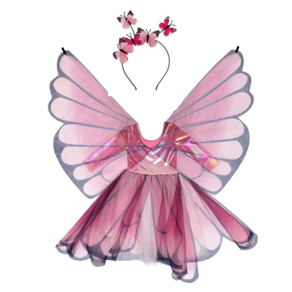 Pink butterfly fairy costume with matching headband.