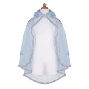 Light blue hooded cape with silver trim