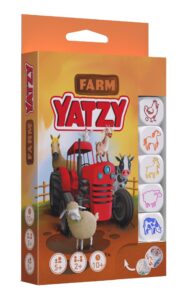 Farm-themed Yatzy game with farm animal dice.