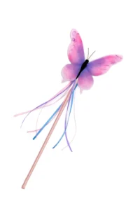 Colorful butterfly wand with ribbons