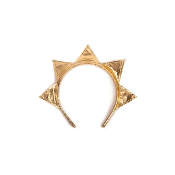 Gold sun-patterned headband with triangles