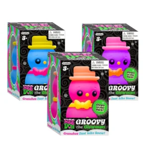 Glowman toy, groovy glowing snowman packaging