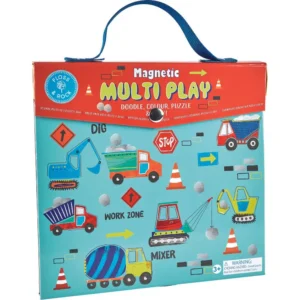 Magnetic multi play set with construction theme.