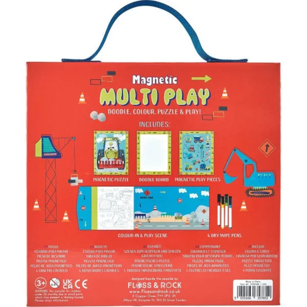 Magnetic Multi Play set with doodle, puzzle, color features.
