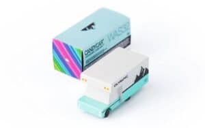 Toy truck with colorful packaging box