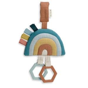 Colorful rainbow baby toy with hexagonal rings