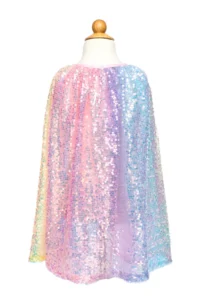 Rainbow sequined cape on mannequin