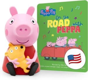 Peppa Pig toy and book cover displayed.