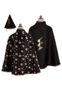 Starry wizard cape and hat costume set