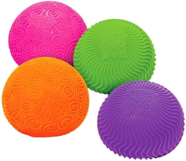 Colorful textured rubber balls for sensory play