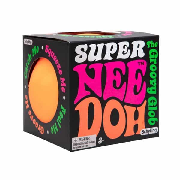 Super Nee Doh stress ball packaging, colorful design