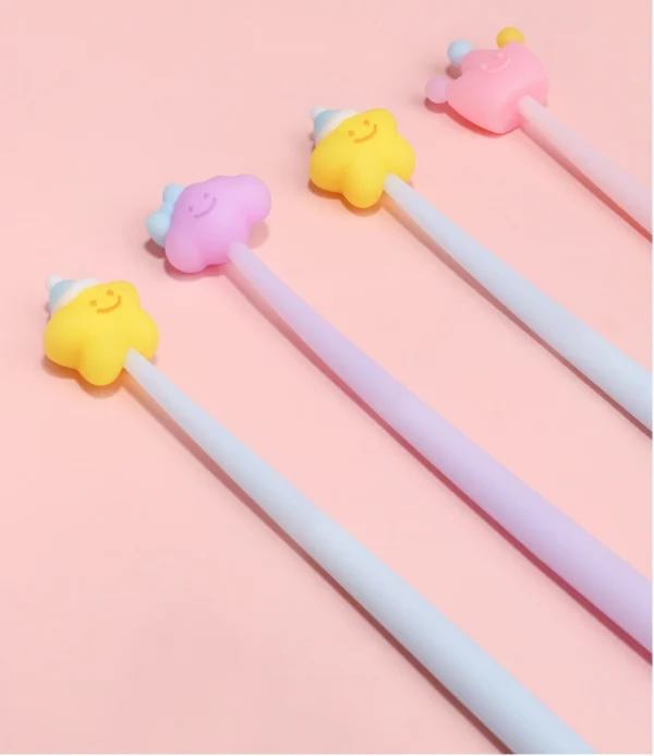 Colorful novelty pens with smiling cartoon toppers