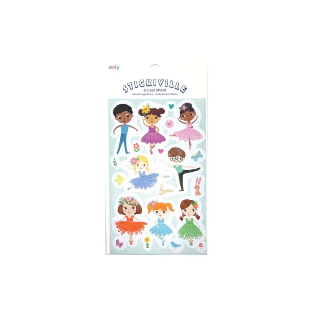 Sticker sheet with dancing children illustrations.