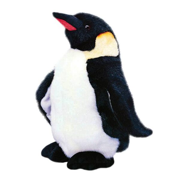 Plush toy penguin with red beak
