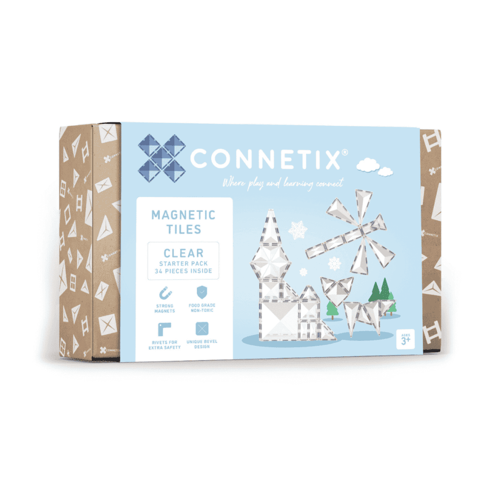Connetix magnetic tiles starter pack box.