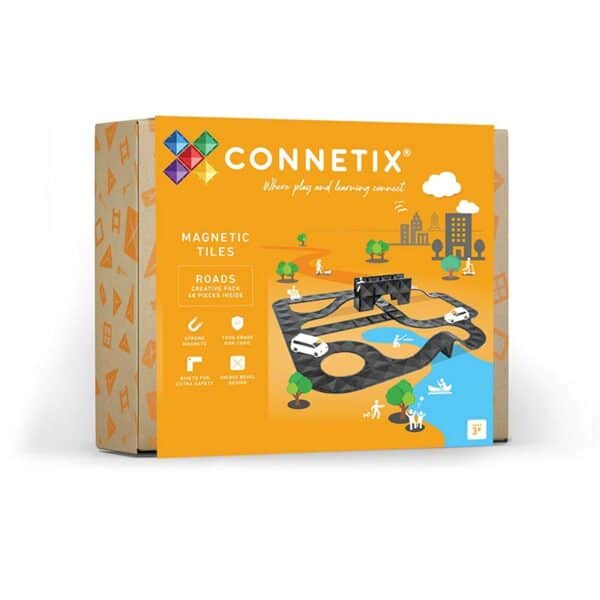 Connetix magnetic tiles road set box front view