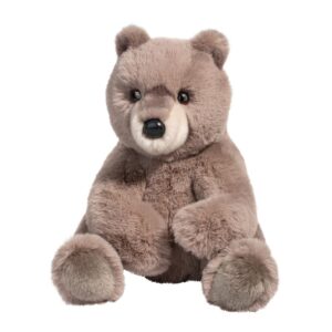 Soft brown teddy bear plush toy sitting