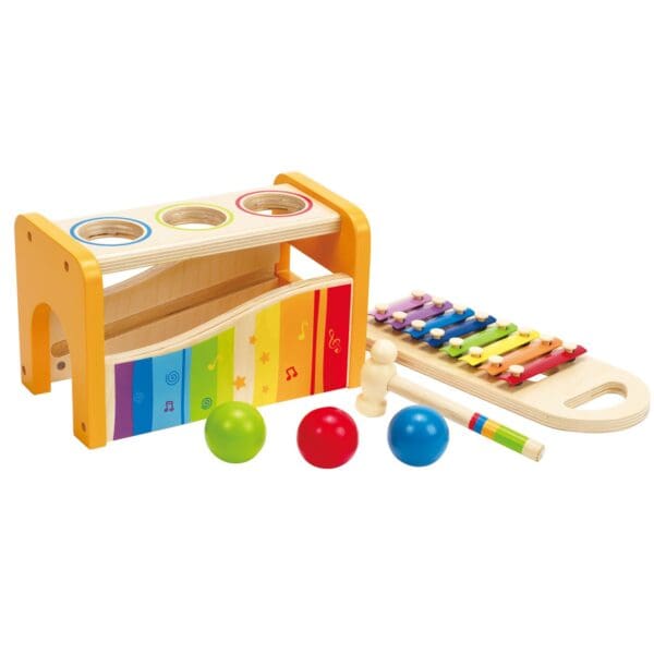 Wooden xylophone and balls for kids