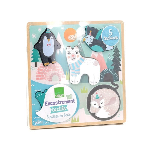 Wooden animal textures puzzle for toddlers