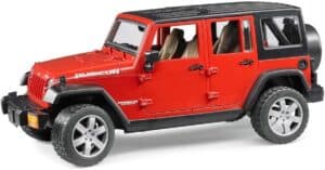 Red toy model Jeep Rubicon SUV