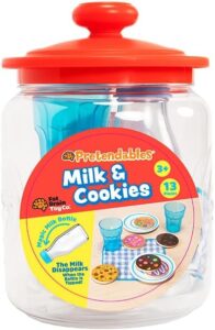 Pretendables Milk & Cookies toy set jar.