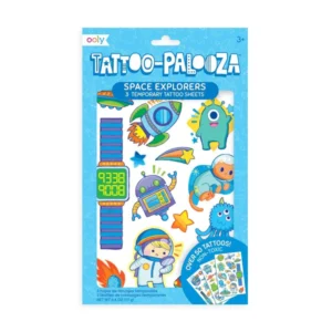 Space-themed temporary tattoos for kids.