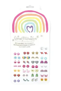 Sticker pack with colorful earrings and symbols.