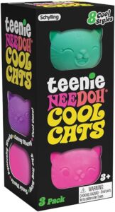 Teenie NeeDoh Cool Cats stress toys, 3-pack box
