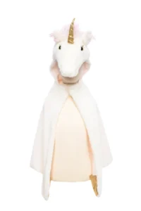 White unicorn cape with gold horn