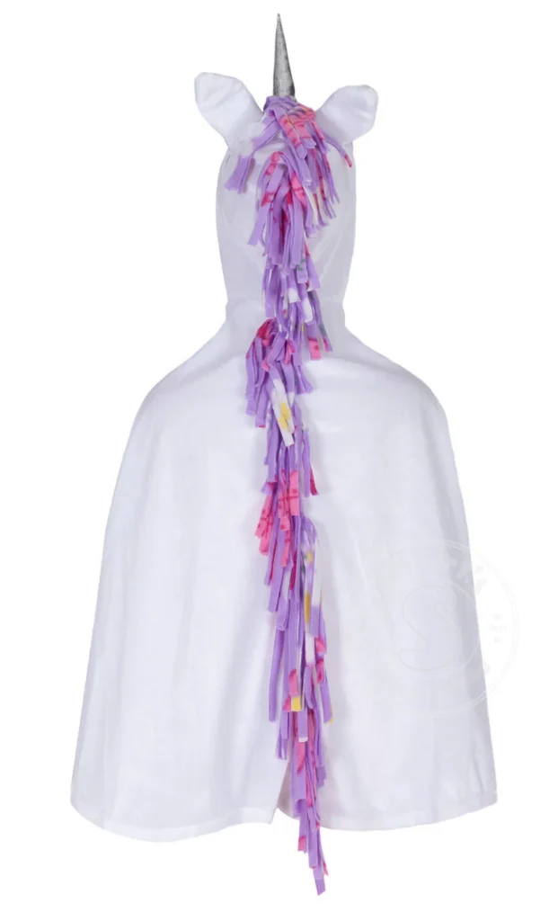 Unicorn hooded cape with colorful mane tassels