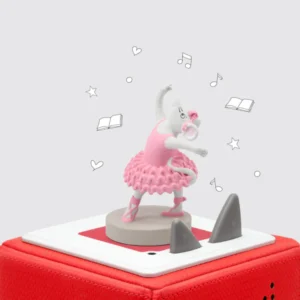 Mouse ballerina toy on red speaker