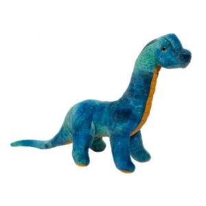 Blue plush dinosaur toy with long neck