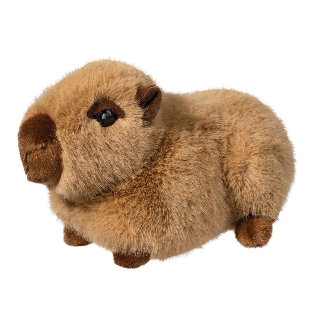 Soft capybara plush toy with cute features