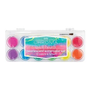 Chroma Blends pearlescent watercolor set, 12 colors.