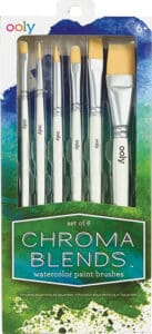 Set of six Ooly watercolor paint brushes