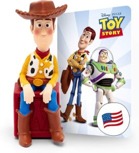 Toy Story Woody and Buzz Lightyear figurines.